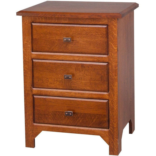 QW Amish Old World Mission 3 Drawer Nightstand – Quality Woods 
