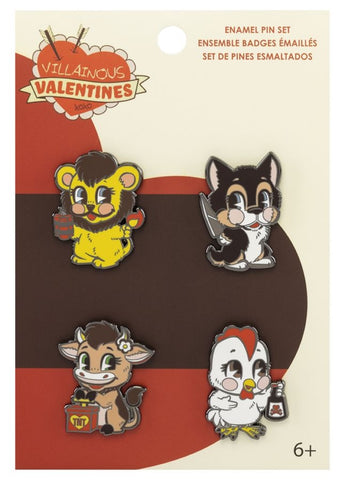 Disney - Villainous Valentines Enamel Pin Pack of 4 Loungefly
