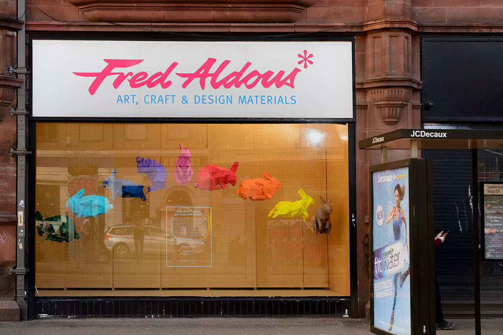 Fred Aldous, Rainbow Rabbits, Window Display