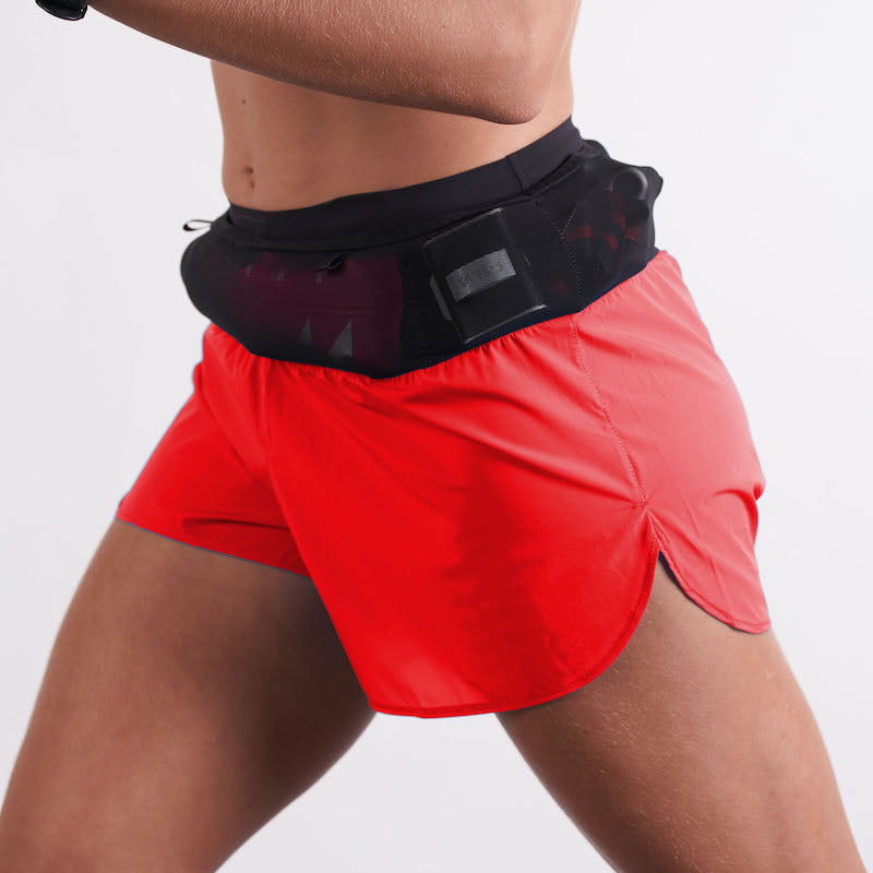 red women's running shorts