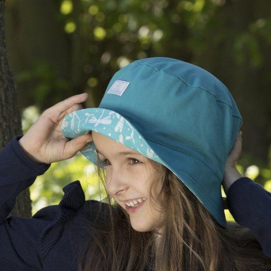 Pickapooh Toddler/Child Reversible Sun Hat, Cotton - SALE - 25% OFF