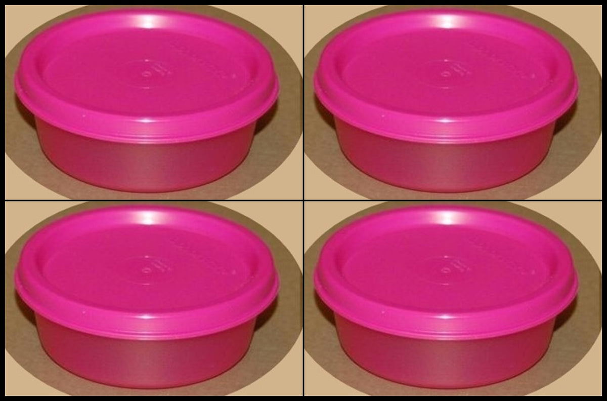 TUPPERWARE Small Bowl Mini Snack Cup Half Size 2 Ounces Purple Fuchsia Pink Seal 