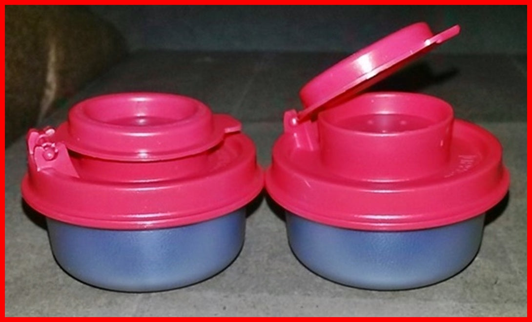 Tupperware Salt and Pepper Shaker Small Personal Travel Size Red 