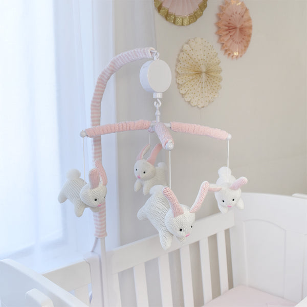 pink musical cot mobile