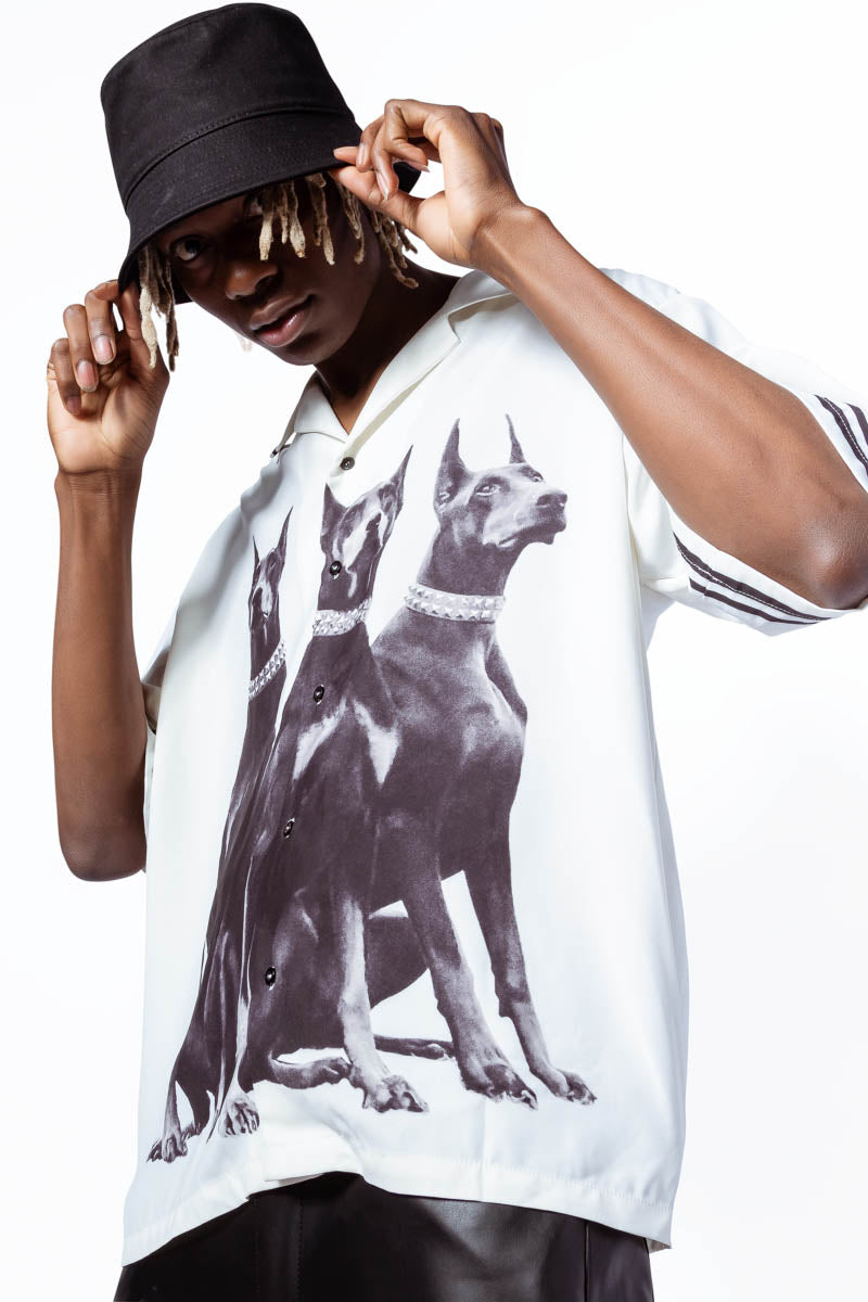 doberman short sleeve button down