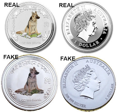 real vs fake sterling silver colour