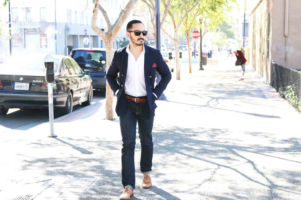 casual double breasted blazer