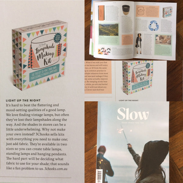 3Chooks Lampshade Making Kits featured in Slow Magazine
