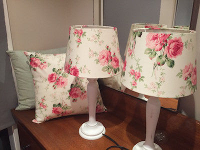 Table lamp, classic floral, Maddie Moo Creations, 3Chooks lampshade making supplies