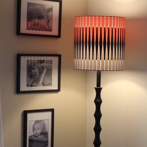 Standard lamp floor lamp with handmade custom lamp shade