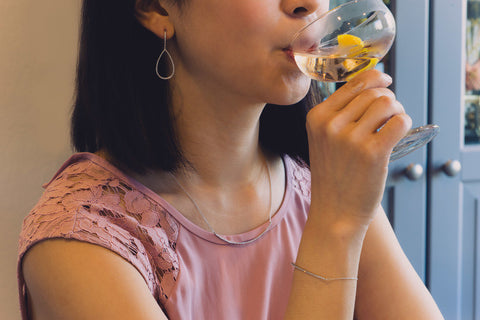 Diamond Teardrop Earrings and Arc Necklace