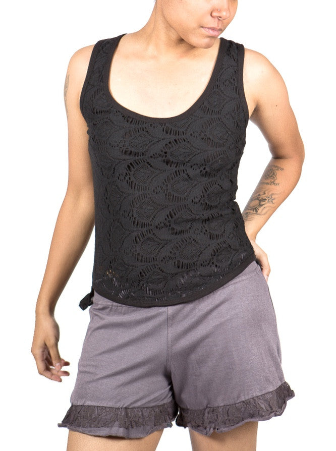 MR511 Crochet Ruffle Top - Mishu Boutique