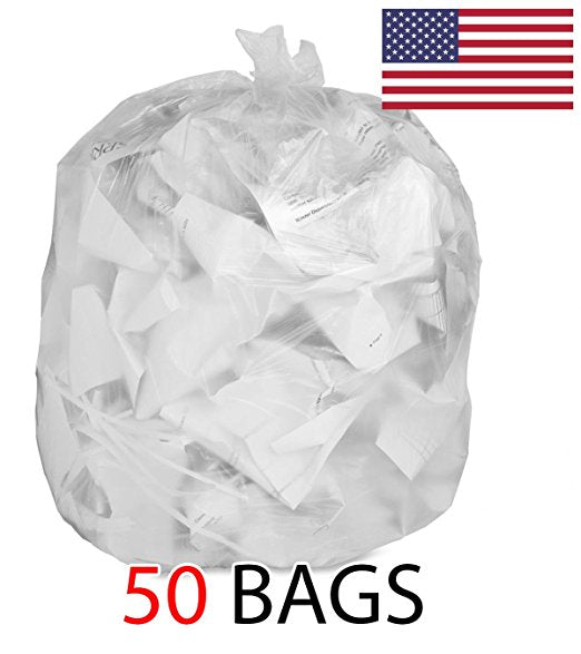 50 gallon clear trash bags