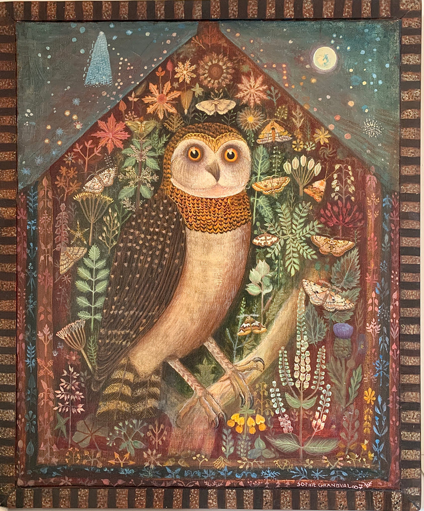 Love my owl painting by Sophie Grandval