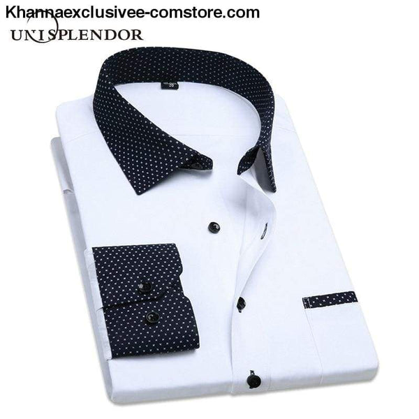 mens colored dress shirts with white collar