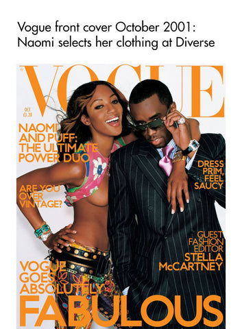 Vogue cover 2001 Naomi Campbell wearing Diverse clothing