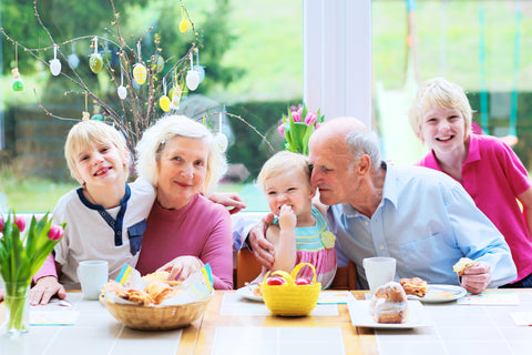 family with kids and grandparents spending time together