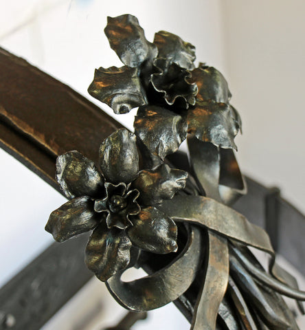 Pot Rack Flowers and Ribbon
