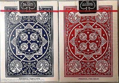 4 DECKS BICYCLE TALLY HO 2 CIRCLE 2 FAN BACK PLAYING CARDS LINOID RED BLUE NEW 