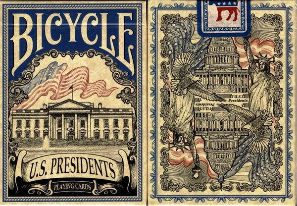 Blue Deck USPC 1 1 Presidents Playing Cards Lot 2 Bicycle U.S Red & 
