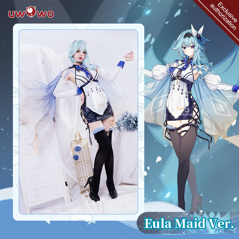 Exclusive Uwowo Genshin Impact Fanart Eula Maid Ver Cosplay Costume Uwowo Cosplay 3013