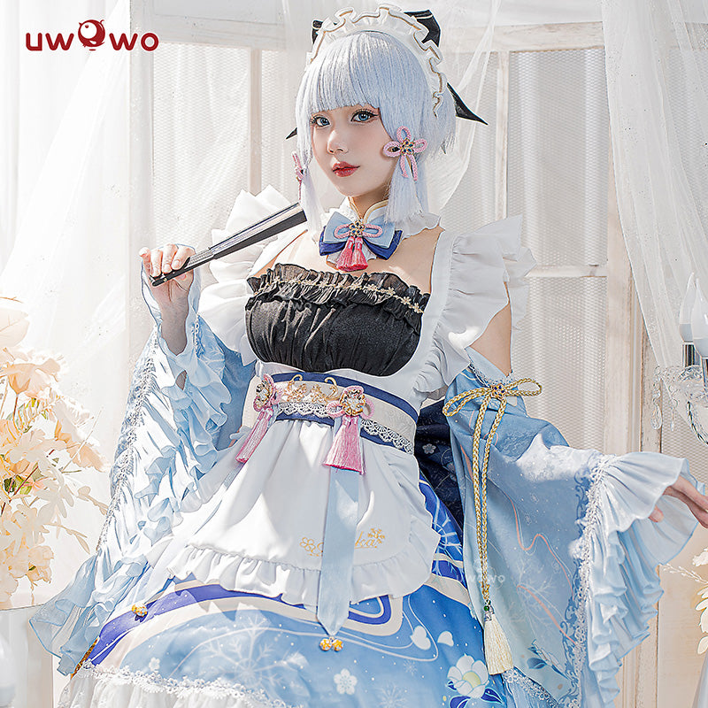 Uwowo Genshin Impact Fanart Ayaka Maid Dress Cosplay Costume – Cosplay