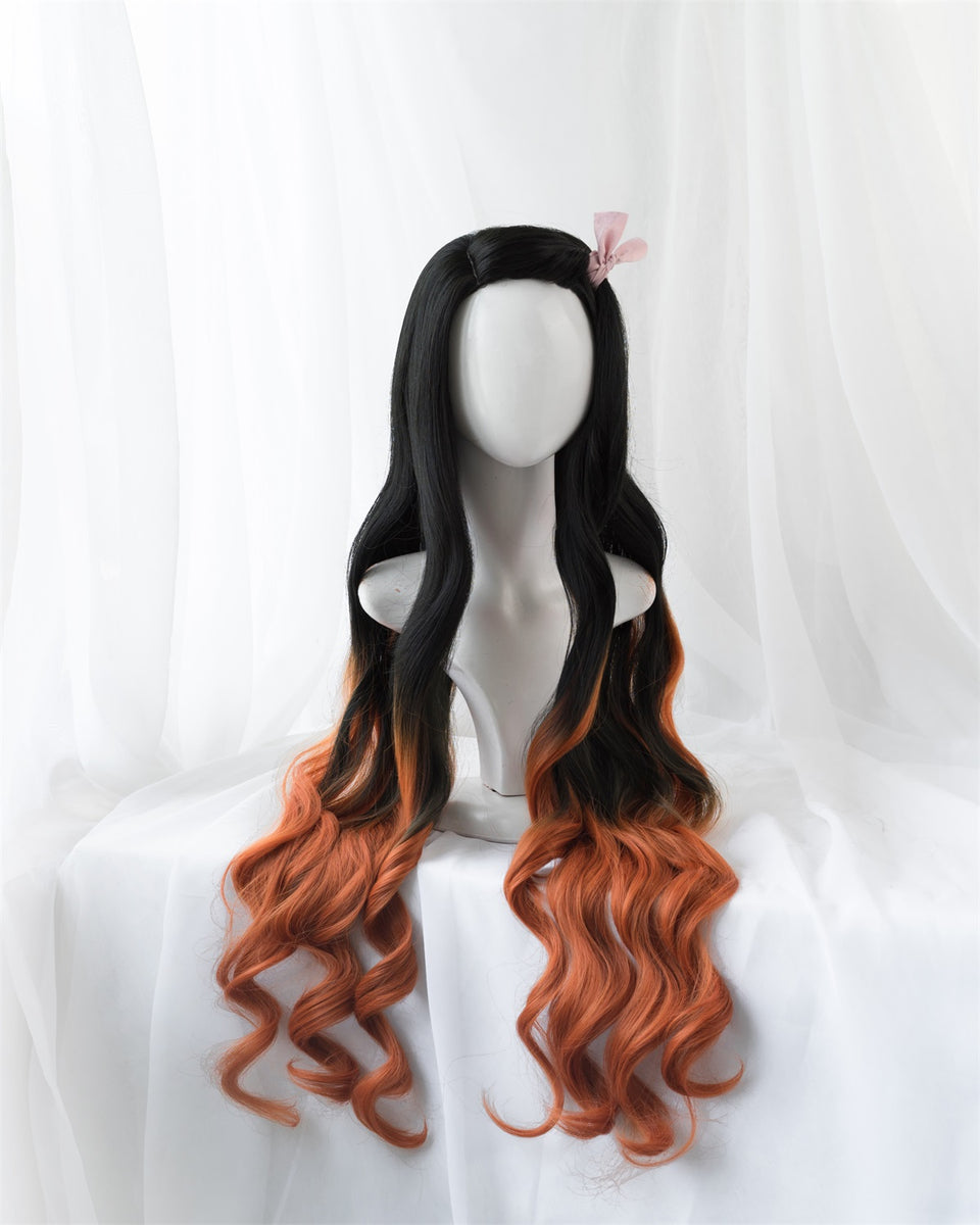 Uwowo Demon Slayer: Kimetsu no Yaiba Kamado Nezuko Cosplay Wig 95cm Lo