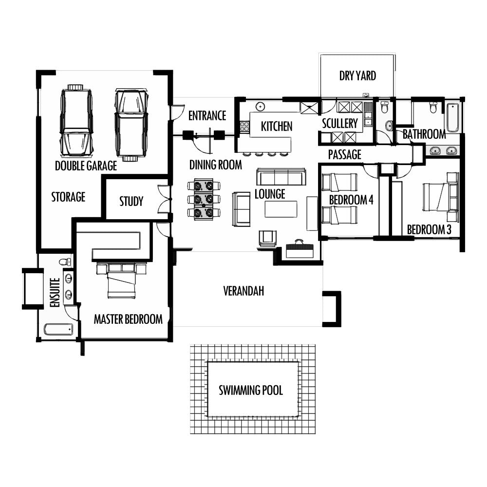 3 Bedroom 285m2 Floor Plan Only Houseplanshq