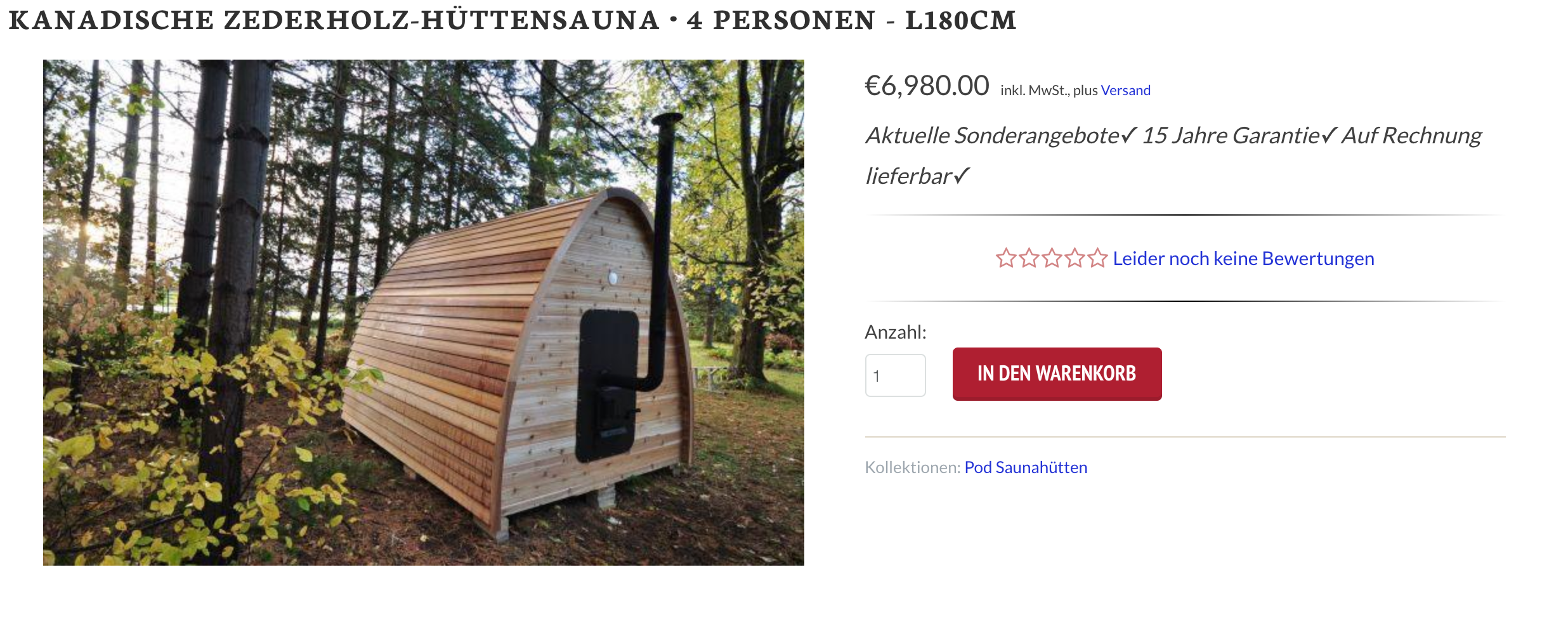 Eine Fass-Sauna aus Kanada