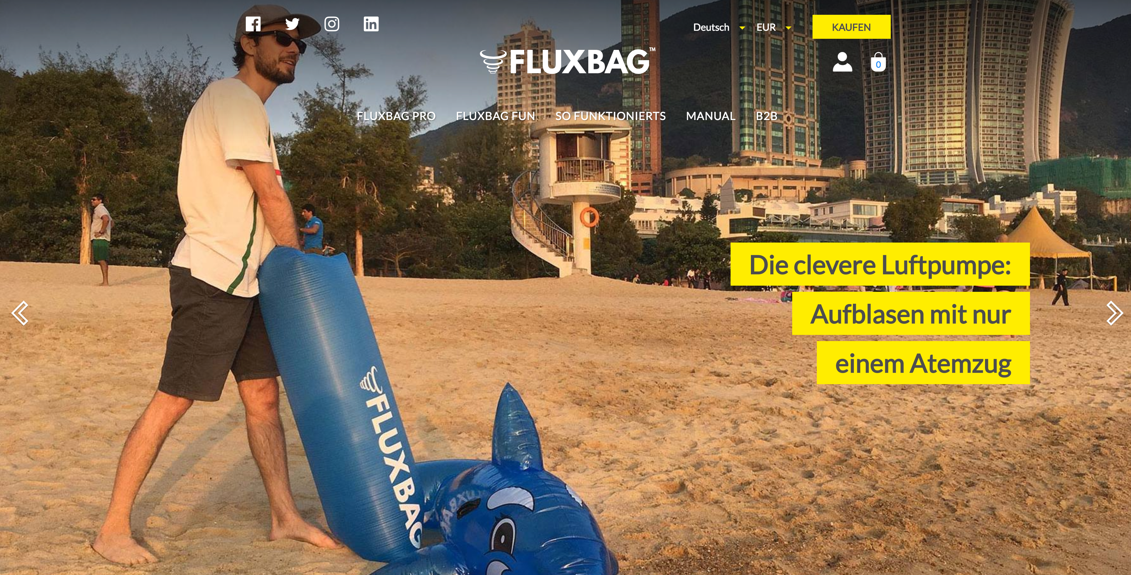 Onlineshop von Fluxbag
