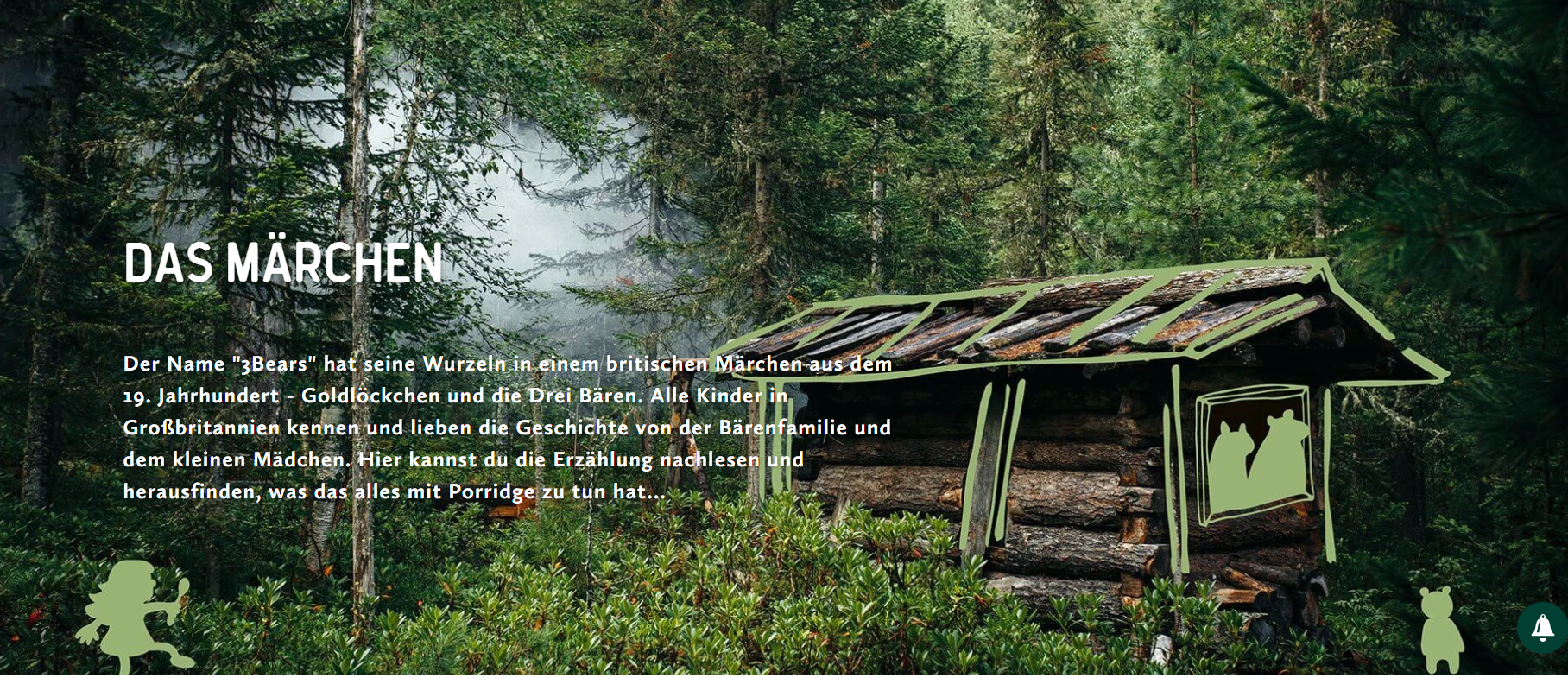 Gezeigt ist ein Screenshot der 3Bears Website.