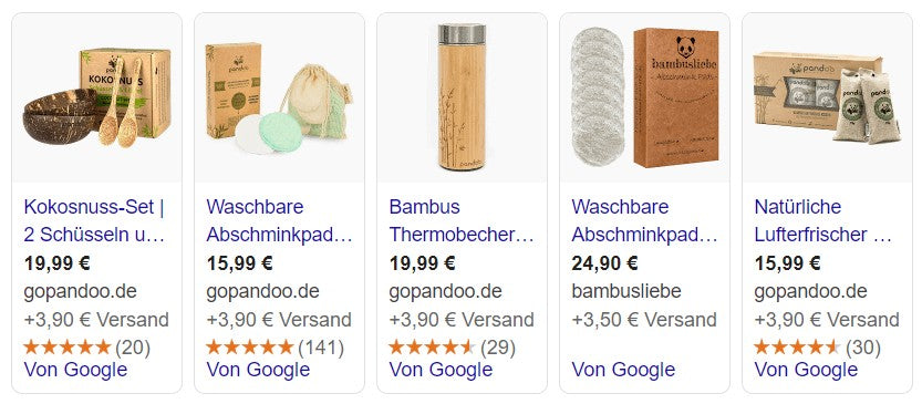 Google Shopping einrichten - Produktbewertungen