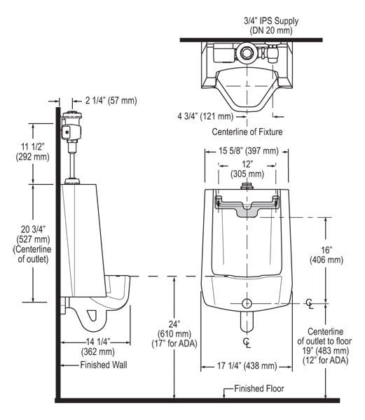 American Standard Plumbing Fixtures Urinals Dimensions Of King