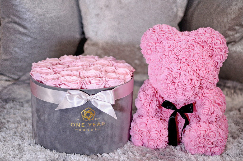 Instagram roses with rose teddy bear lasts a year no watering