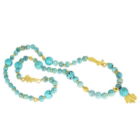 Image of Custom Turquoise and Gold Accent Necklace