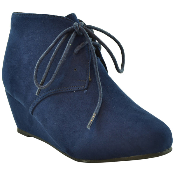 navy low heel ankle boots
