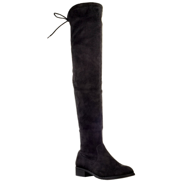 over the knee riding boots black