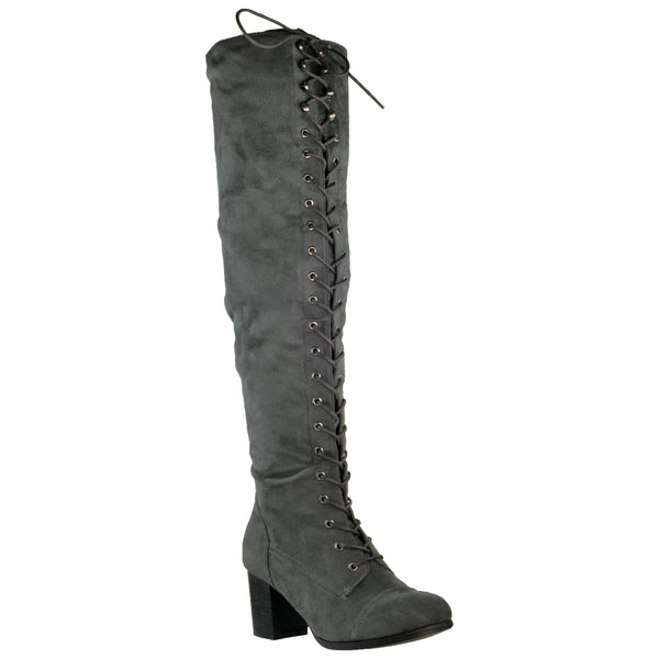 womens knee high block heel boots