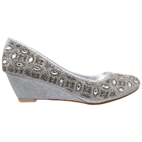 silver wedge dress shoes