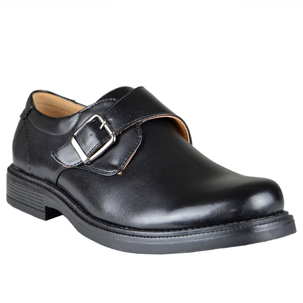 mens buckle shoes black