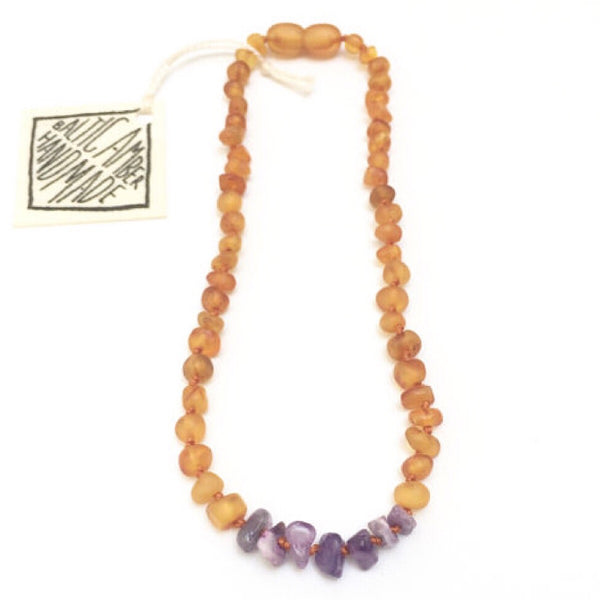 amethyst teething necklace