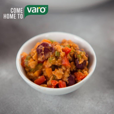 Varo Jollof Con Carne side