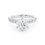 Belle Moissanite 18k White Gold Shoulder Set Ring