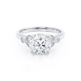 DELILAH - Moissanite Platinum Shoulder Set Ring