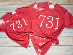 Red bleached tee