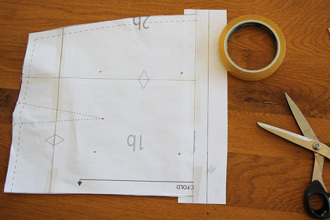 Add additional paper on the Adjustment Line to lengthen the skirt