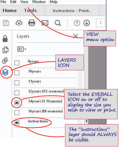 Print your size using Adobe Reader Layers Feature