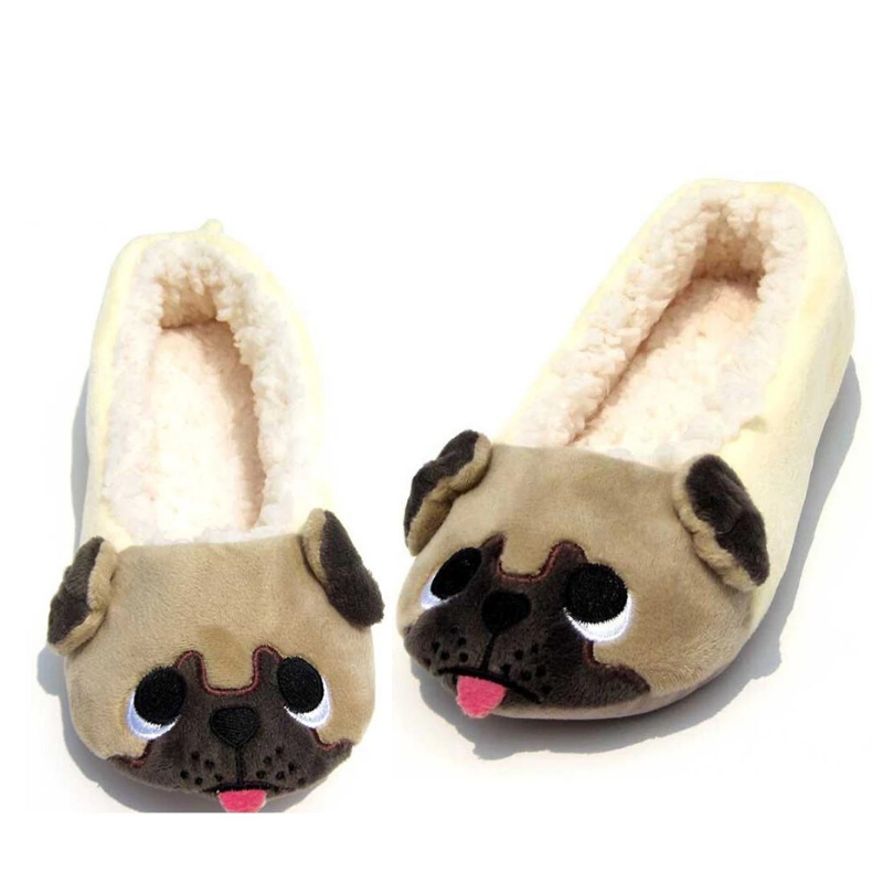 girls pug slippers