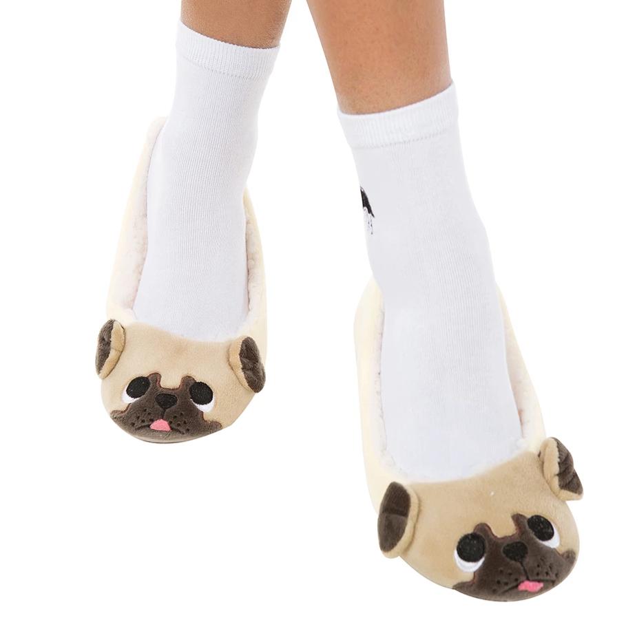 girls pug slippers
