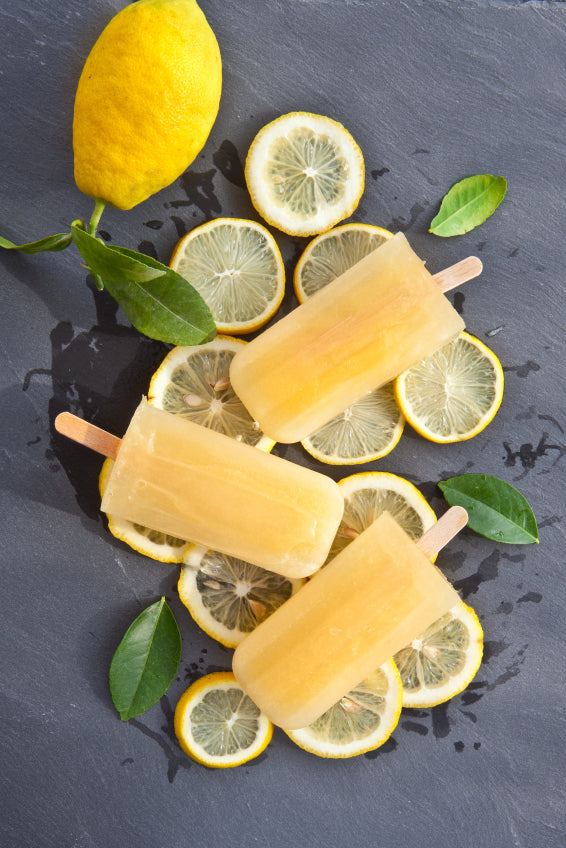 minted lemon and orange ice pops